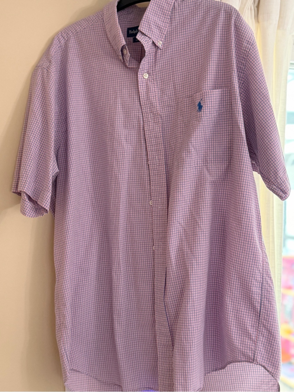Polo by Ralph Lauren Men's Short-Sleeve Button-Down - Pink Check - 100% Cotton